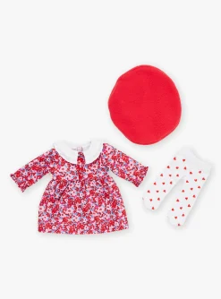 Toys & Softies-Sergent Major Mon Adorable Poup&eacute;e doll set, dress, tights and beret