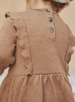 Dress | Dress-Sergent Major Mottled brown dress in fancy knit