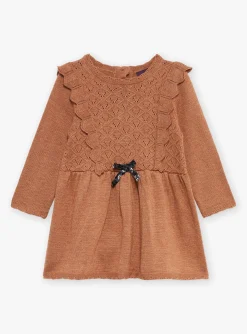 Dress | Dress-Sergent Major Mottled brown dress in fancy knit