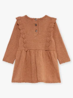 Dress | Dress-Sergent Major Mottled brown dress in fancy knit