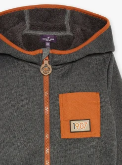 Knitwear, Sweater, Cardigan-Sergent Major Mottled gray hooded vest