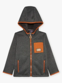 Knitwear, Sweater, Cardigan-Sergent Major Mottled gray hooded vest