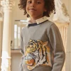 Knitwear, Sweater, Cardigan-Sergent Major Mottled gray tiger-head sweater