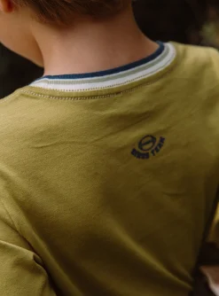 T-shirt, Polo Shirt-Sergent Major Mustard yellow T-shirt with dinosaur motif