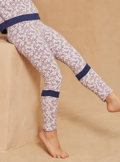 Trousers, Jeans And Legging-Sergent Major Navy blue and lilac floral print leggings