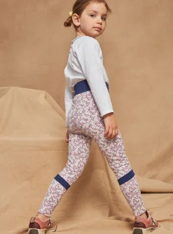 Trousers, Jeans And Legging-Sergent Major Navy blue and lilac floral print leggings