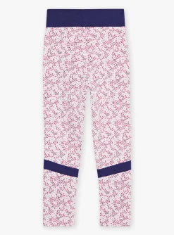 Trousers, Jeans And Legging-Sergent Major Navy blue and lilac floral print leggings