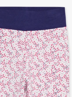 Trousers, Jeans And Legging-Sergent Major Navy blue and lilac floral print leggings