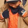 Beany, Scarf & Gloves-Sergent Major Navy blue and orange knitted gloves
