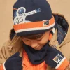 Beany, Scarf & Gloves-Sergent Major Navy blue and orange knitted hat