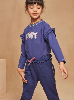 Sweatpants-Sergent Major Navy blue and pink jogging suit