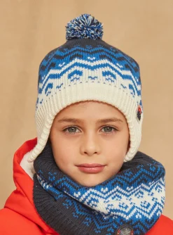 Beany, Scarf & Gloves-Sergent Major Navy blue and white knitted hat