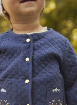 Knitwear, Sweater, Cardigan | Knitwear, Sweater, Cardigan-Sergent Major Navy blue cardigan in tubique