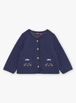 Knitwear, Sweater, Cardigan | Knitwear, Sweater, Cardigan-Sergent Major Navy blue cardigan in tubique