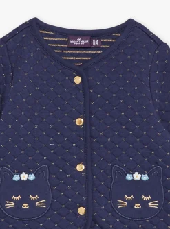 Knitwear, Sweater, Cardigan | Knitwear, Sweater, Cardigan-Sergent Major Navy blue cardigan in tubique
