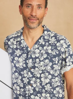 Shirt-Sergent Major Navy blue floral-print shirt