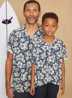 Shirt-Sergent Major Navy blue floral-print shirt