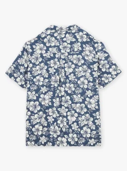 Shirt-Sergent Major Navy blue floral-print shirt