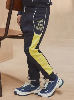 Sweatpants-Sergent Major Navy blue jogging pants with a 1987 print