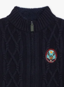 Knitwear, Sweater, Cardigan-Sergent Major Navy blue knitted cardigan