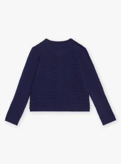 Knitwear, Sweater, Cardigan-Sergent Major Navy blue long-sleeved cardigan