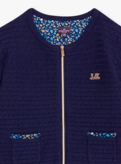 Knitwear, Sweater, Cardigan-Sergent Major Navy blue long-sleeved cardigan