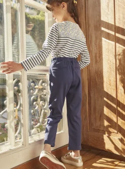 Trousers, Jeans And Legging-Sergent Major Navy blue pants in milano