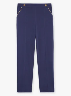 Trousers, Jeans And Legging-Sergent Major Navy blue pants in milano