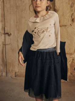 Skirt, Shorts-Sergent Major Navy blue skirt in sequined tulle