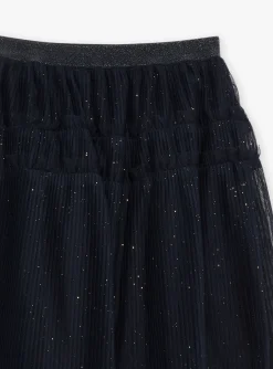 Skirt, Shorts-Sergent Major Navy blue skirt in sequined tulle