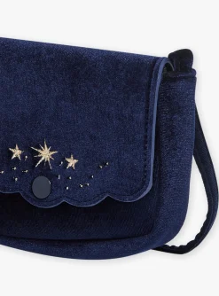 Bag & Umbrella-Sergent Major Navy blue velvet shoulder bag