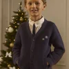 Knitwear, Sweater, Cardigan-Sergent Major Navy KIDS CARDIGAN