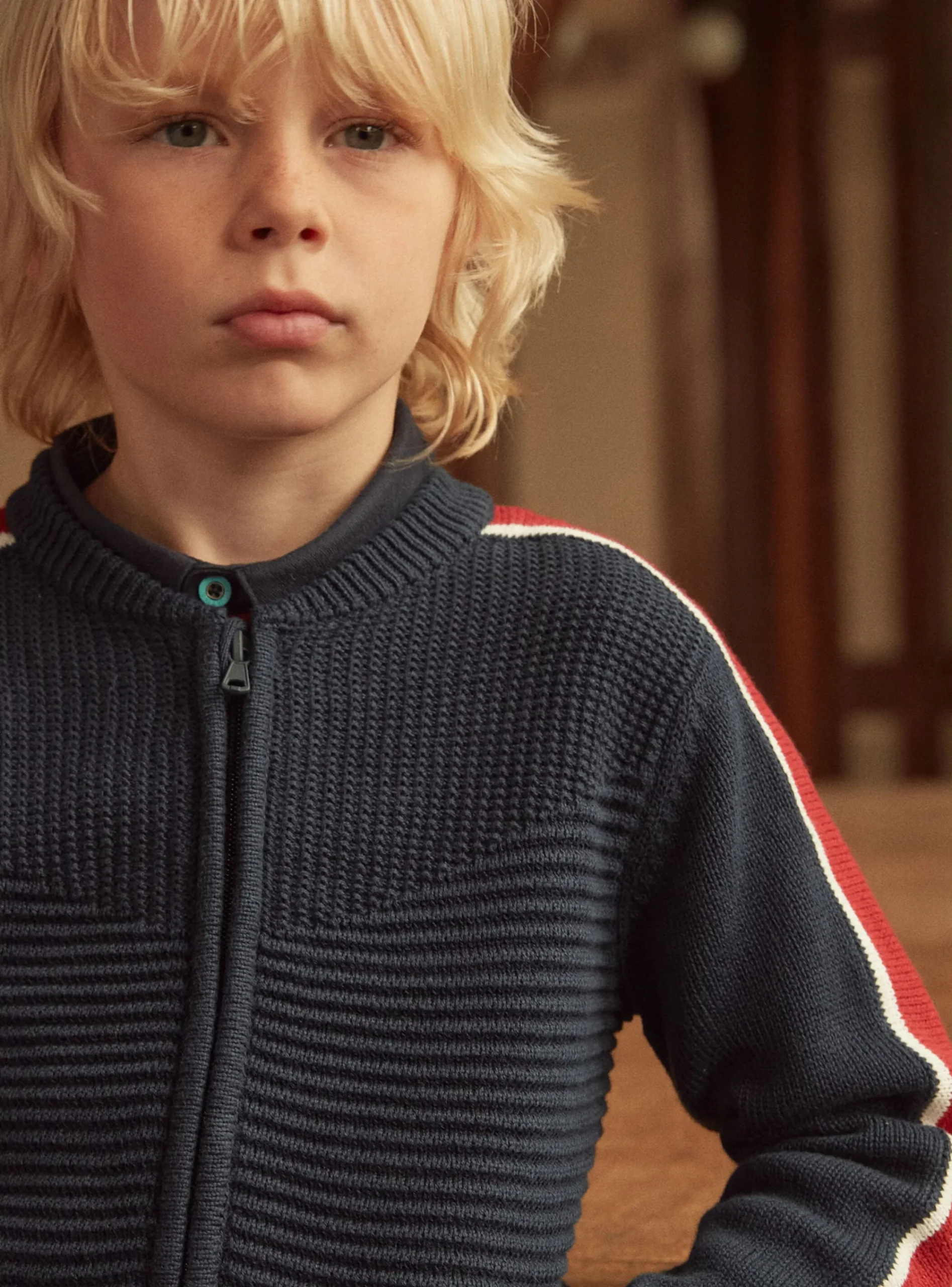 Knitwear, Sweater, Cardigan-Sergent Major Navy KIDS CARDIGAN