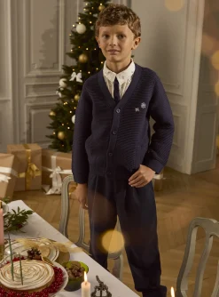 Knitwear, Sweater, Cardigan-Sergent Major Navy KIDS CARDIGAN