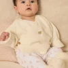 Coat, Cardigan-Sergent Major Off white KNITTED BABY CARDIGAN