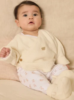 Coat, Cardigan-Sergent Major Off white KNITTED BABY CARDIGAN