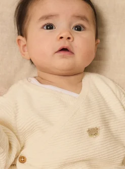 Coat, Cardigan-Sergent Major Off white KNITTED BABY CARDIGAN