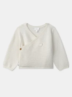 Coat, Cardigan-Sergent Major Off white KNITTED BABY CARDIGAN