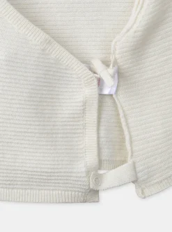 Coat, Cardigan-Sergent Major Off white KNITTED BABY CARDIGAN