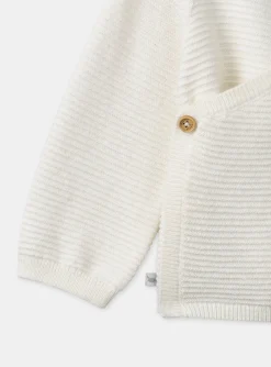 Coat, Cardigan-Sergent Major Off white KNITTED BABY CARDIGAN