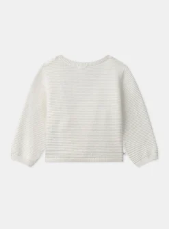 Coat, Cardigan-Sergent Major Off white KNITTED BABY CARDIGAN