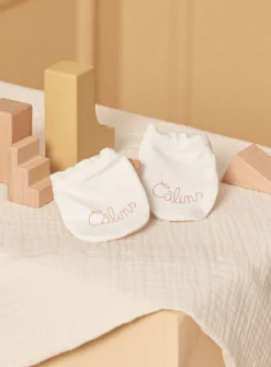 Hat, Mittens-Sergent Major Off white NEWBORN MITTENS