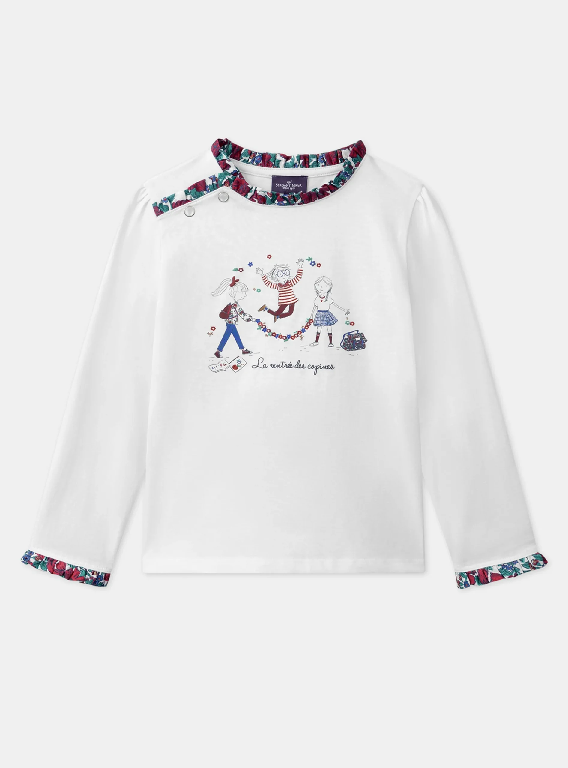 Shirt, T-shirt-Sergent Major Off white TEE SHIRT LS