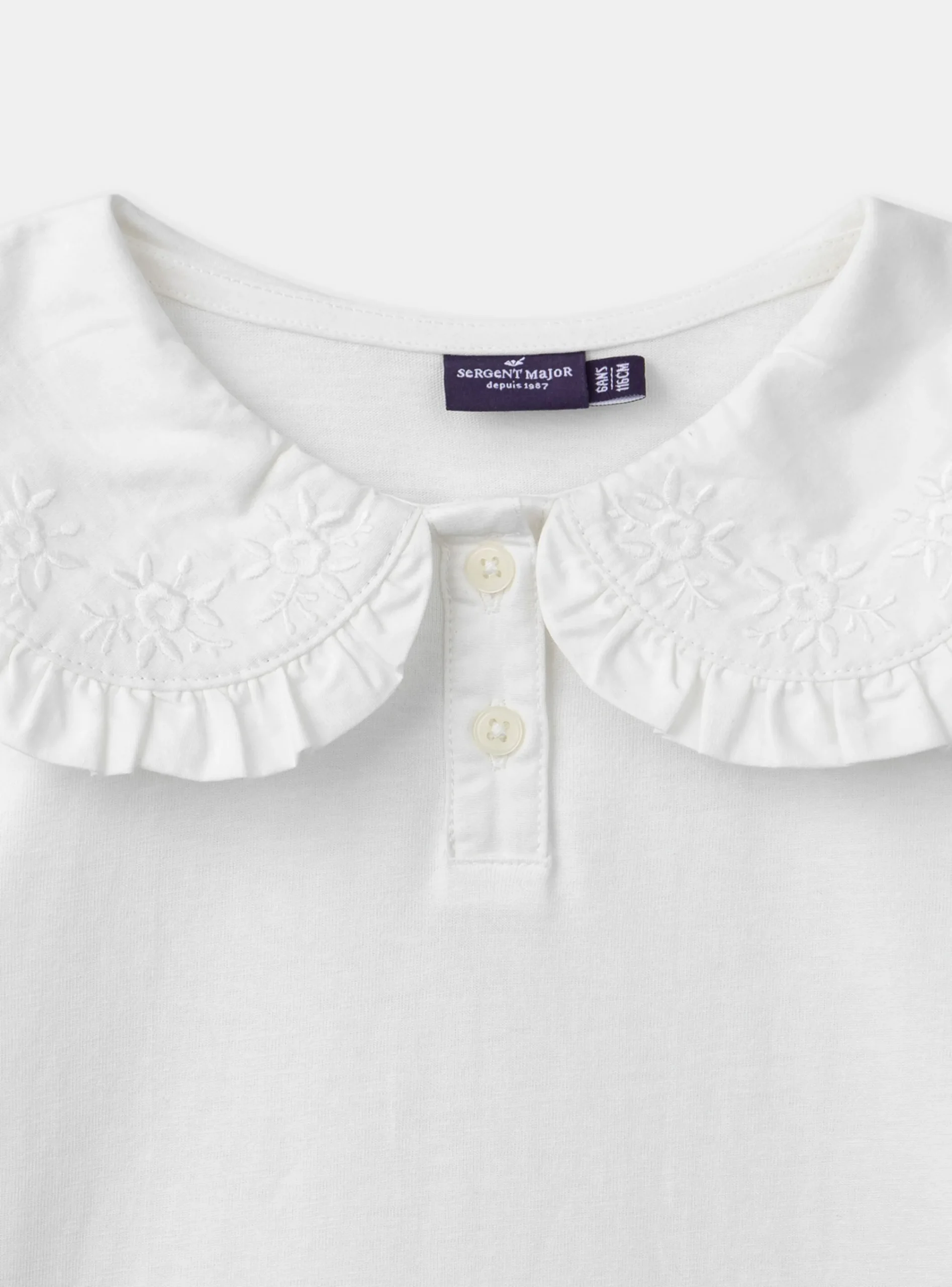 Shirt, T-shirt-Sergent Major Off white TEE SHIRT LS