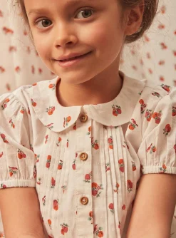 Shirt, T-shirt-Sergent Major Off-white blouse with fruit print