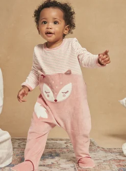 Pajamas & Rompers | Pajamas & Rompers-Sergent Major Off-white velvet romper with stripe print