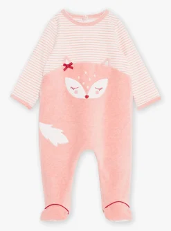 Pajamas & Rompers | Pajamas & Rompers-Sergent Major Off-white velvet romper with stripe print