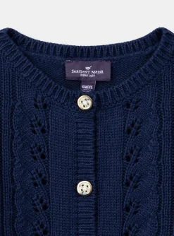 Knitwear, Sweater, Cardigan | Knitwear, Sweater, Cardigan-Sergent Major Openwork Knit Baby Girl Cardigan