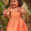 Dress | Dress-Sergent Major Orange floral print chasuble dress in cotton gauze