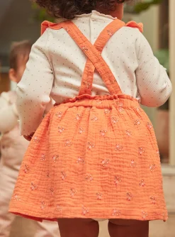 Dress | Dress-Sergent Major Orange floral print chasuble dress in cotton gauze